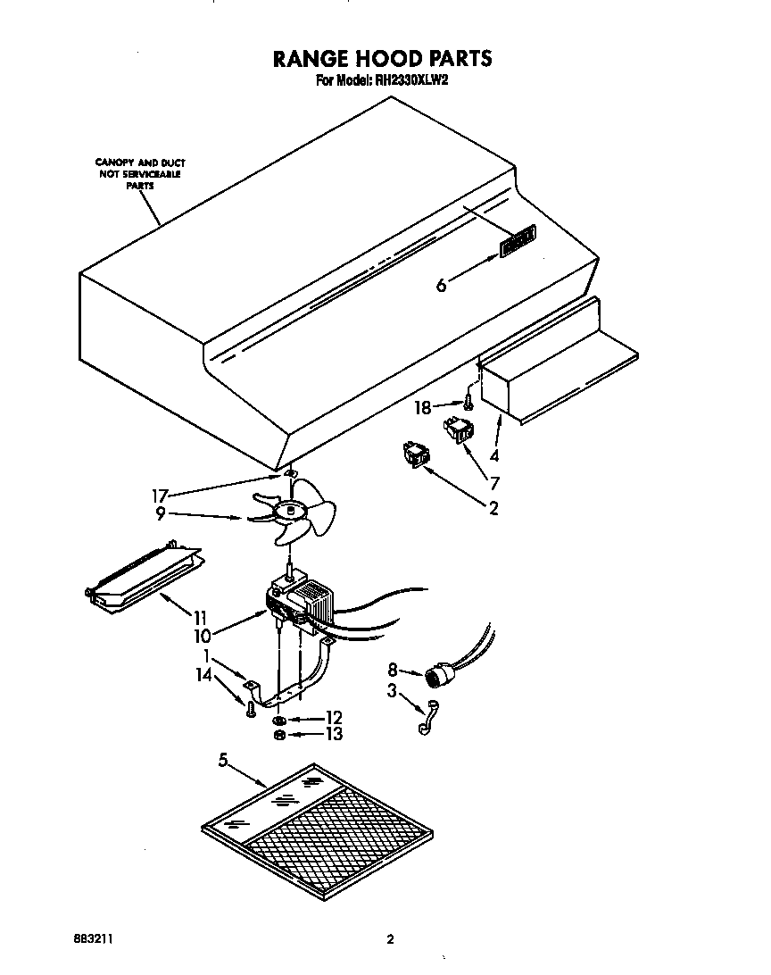 RANGE HOOD PARTS