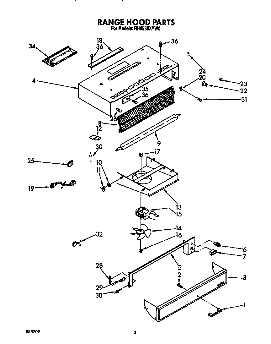 RANGE HOOD PARTS