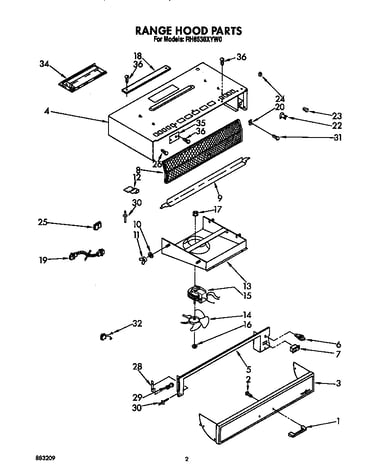 Range hood parts
