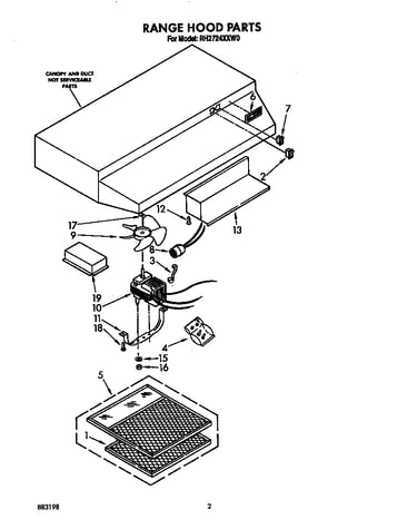 Range hood parts