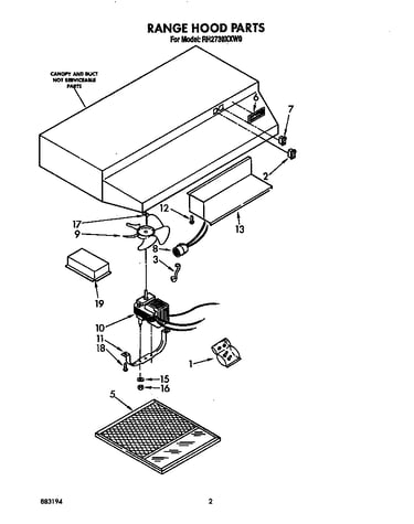 Range hood parts