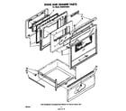 Whirlpool RE960PXKW2 door and drawer diagram