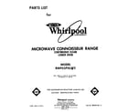 Whirlpool RM955PXLW2 front cover diagram