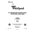 Whirlpool RF4400XLW1 front cover diagram