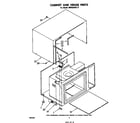 Whirlpool MW8200XL0 cabinet and hinge diagram