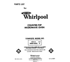 Whirlpool MW8100XL0 front cover diagram