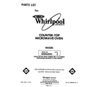 Whirlpool MW8600XL2 front cover diagram
