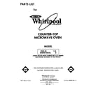 Whirlpool MW8700XL2 front cover diagram