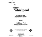 Whirlpool MW8400XL2 front cover diagram