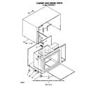 Whirlpool MW8400XL2 cabinet and hinge diagram