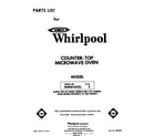 Whirlpool MW8450XL2 front cover diagram