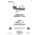 Whirlpool MW8750XL2 front cover diagram