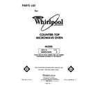 Whirlpool MW8550XL2 front cover diagram