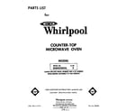 Whirlpool MW8300XL2 front cover diagram