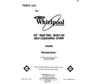 Whirlpool RB2600XKW1 cover page diagram