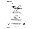 Whirlpool MW8580XL9 front cover diagram