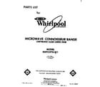 Whirlpool RM955PXLW1 front cover diagram