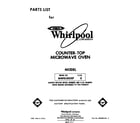Whirlpool MW8580XP0 front cover diagram