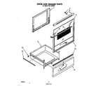 Whirlpool RJE302BW1 door and drawer diagram