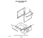 Whirlpool RJE3020W1 door and drawer diagram