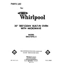 Whirlpool RM275PXL2 front cover diagram