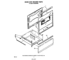 Whirlpool RF302BXPW0 door and drawer diagram