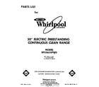 Whirlpool RF3365XPW0 front cover diagram