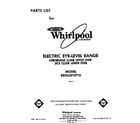 Whirlpool RE963PXPT0 front cover diagram