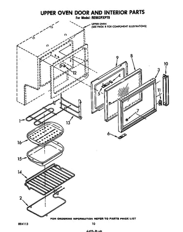 Upper oven door and interior