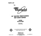 Whirlpool RF395PXPW0 front cover diagram