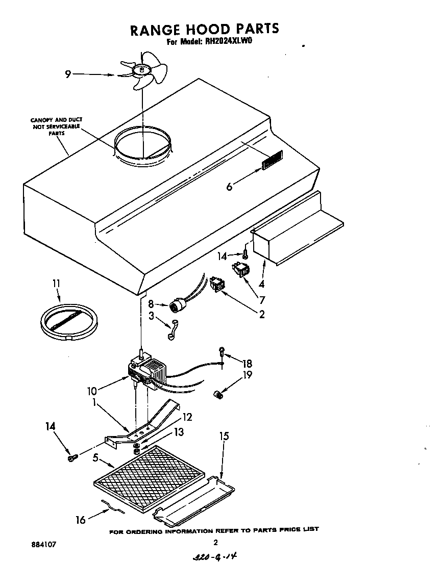 Range hood parts