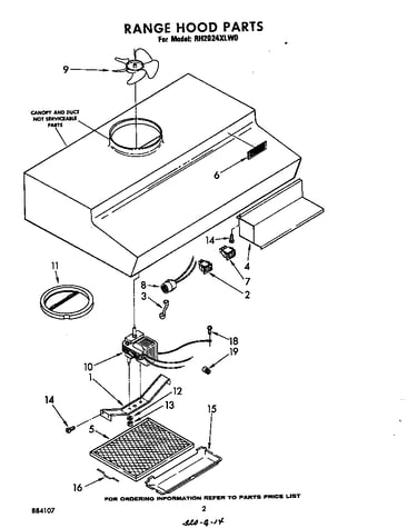 Range hood parts