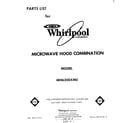 Whirlpool MH6300XM0 front cover diagram