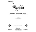 Whirlpool MW3200XM1 front cover diagram