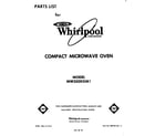 Whirlpool MW3000XM1 front cover diagram