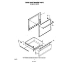 Whirlpool RJE3021W1 door and drawer diagram