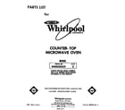 Whirlpool MW8300XP0 front cover diagram