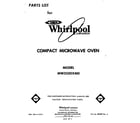 Whirlpool MW3500XM0 front cover diagram