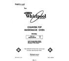 Whirlpool MW830EXP0 front cover diagram