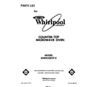 Whirlpool MW850EXP0 front cover diagram