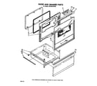 Whirlpool RF365EXPW0 door and drawer diagram