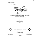Whirlpool RM973BXPT0 front cover diagram