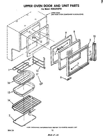 Upper oven door and unit