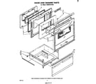 Whirlpool RE960PXPW0 door and drawer diagram