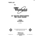Whirlpool RF363PXPT0 front cover diagram