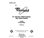 Whirlpool RF3620XPW0 front cover diagram