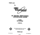 Whirlpool RF310PXPW0 front cover diagram