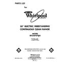 Whirlpool RF330PXPW0 front cover diagram