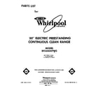 Whirlpool RF3300XPW0 front cover diagram