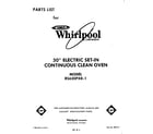 Whirlpool RS630PXK1 front cover diagram